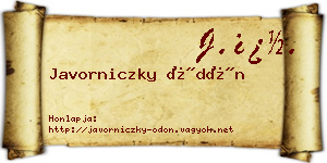 Javorniczky Ödön névjegykártya